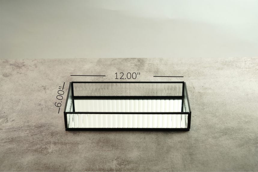Fluted Glass Tray - Black