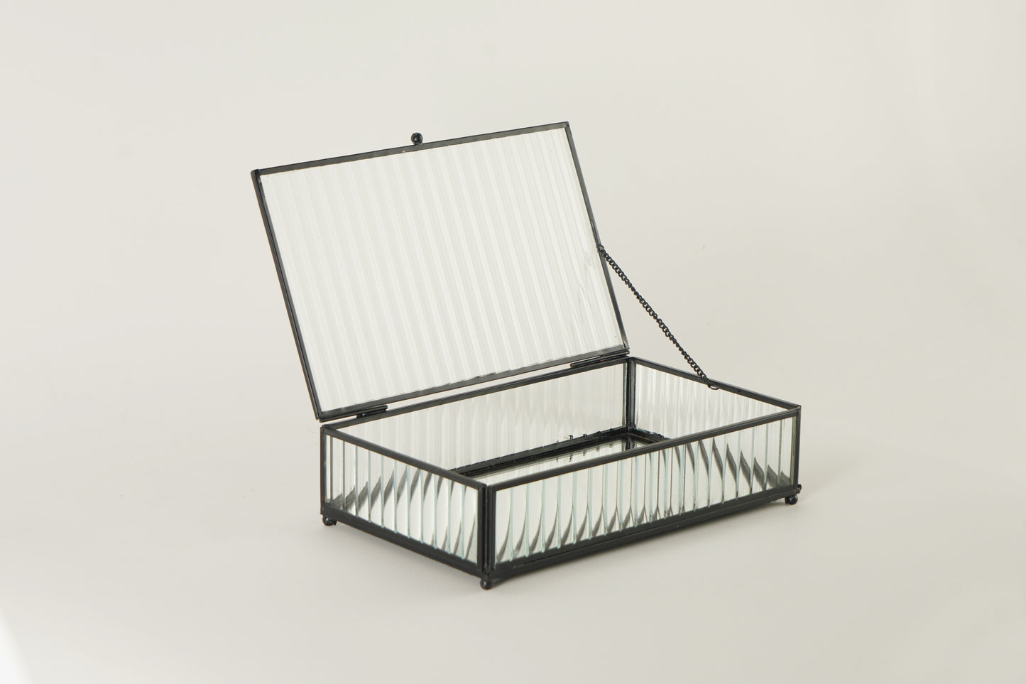 Fluted Glass Box - Black