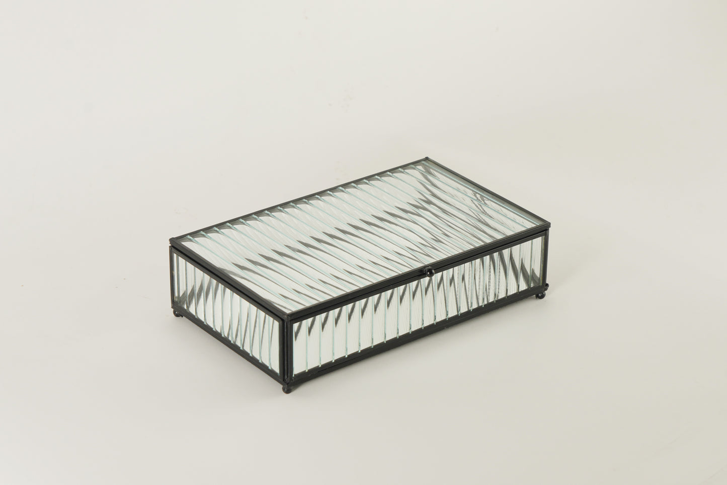 Fluted Glass Box - Black