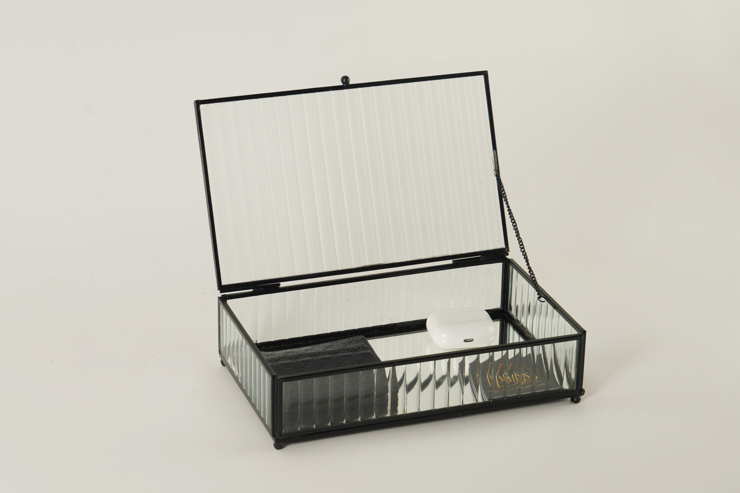 Fluted Glass Box - Black
