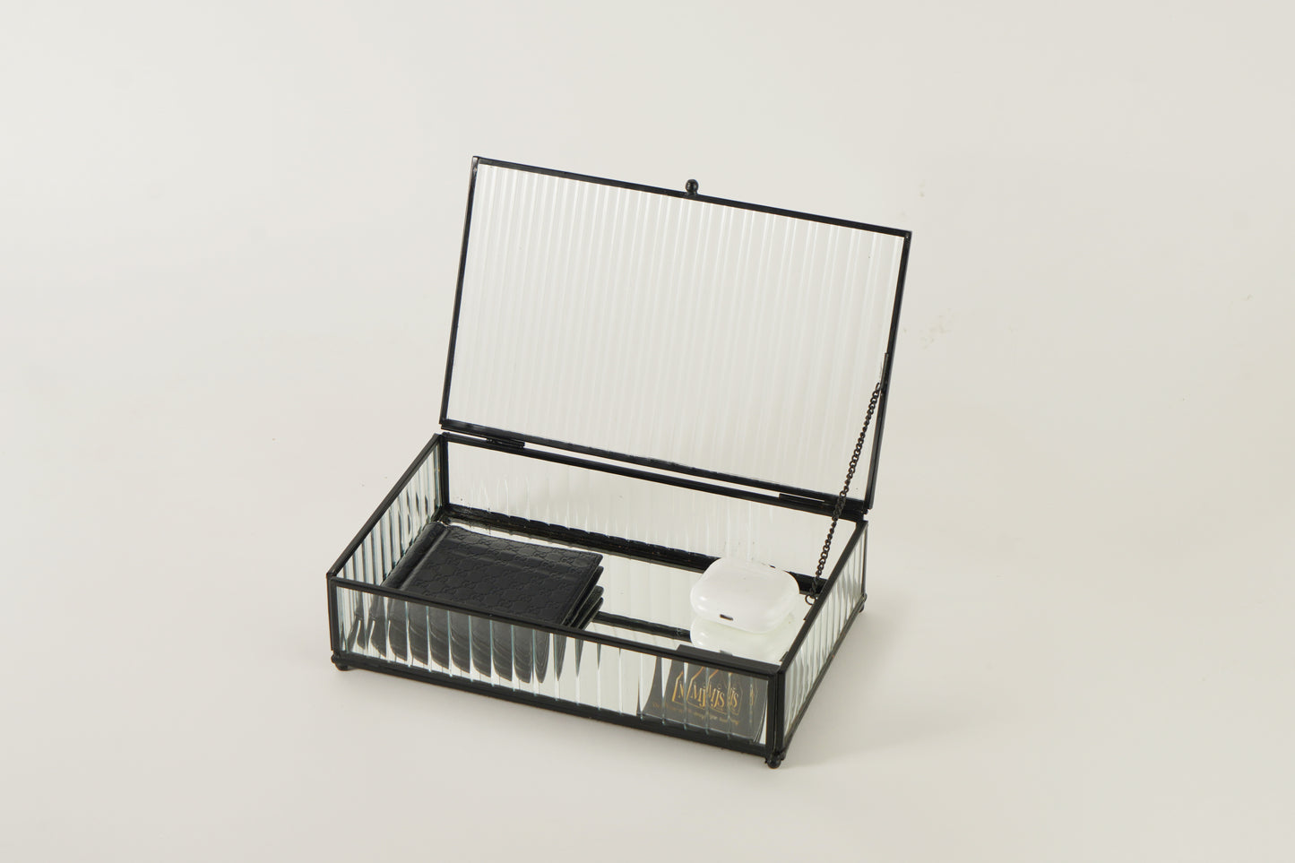 Fluted Glass Box - Black