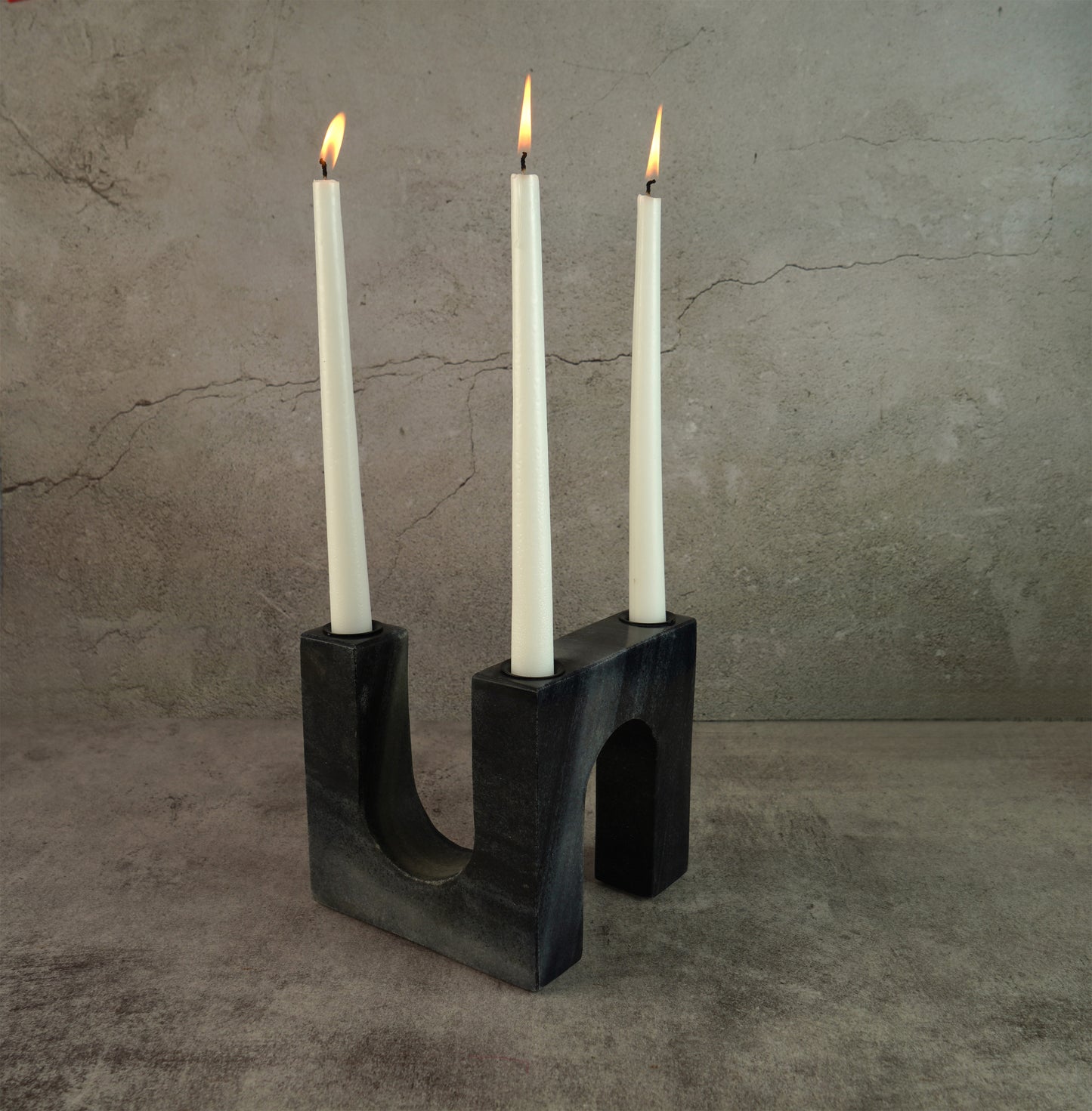 Black Marble Candle Stand