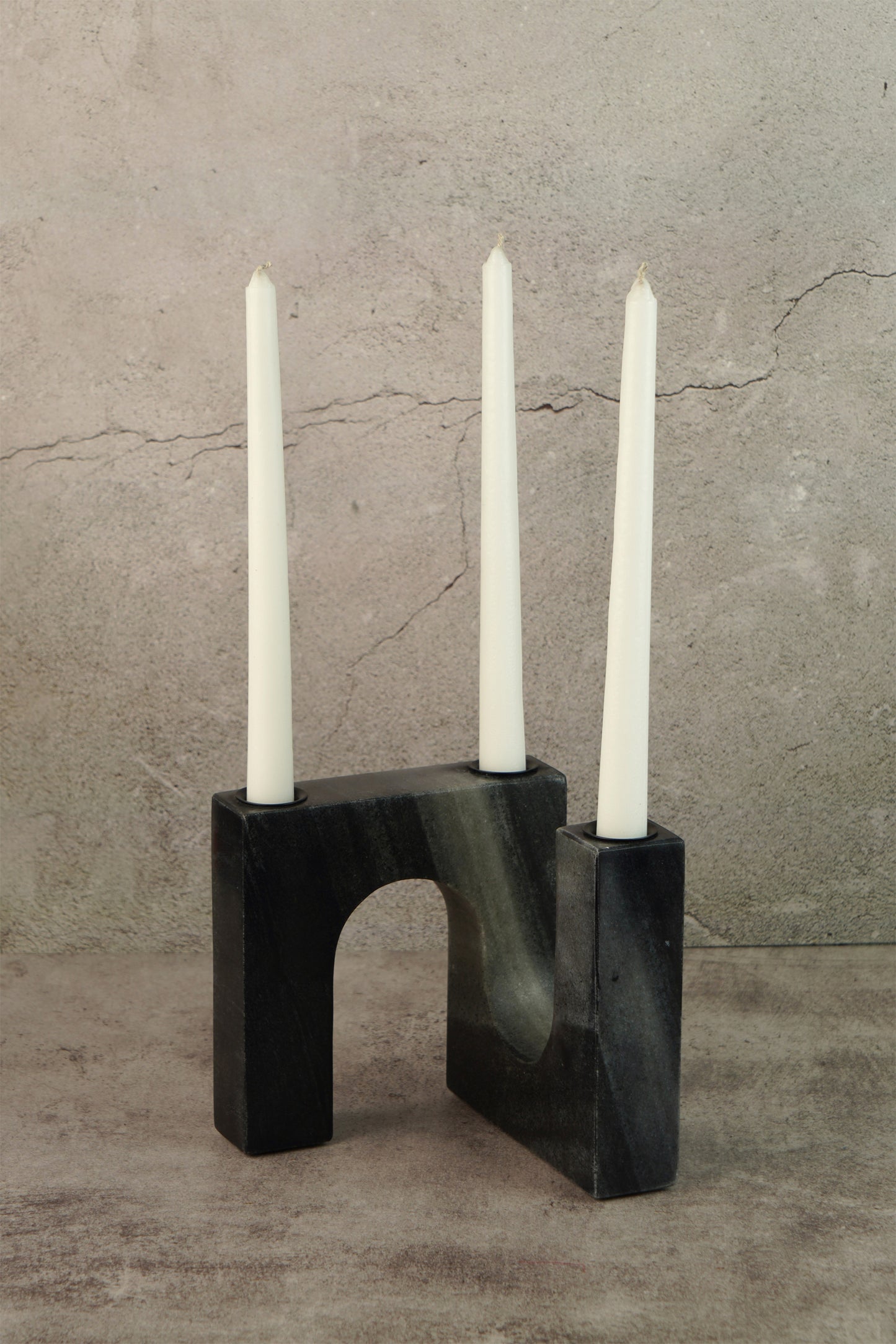 Black Marble Candle Stand