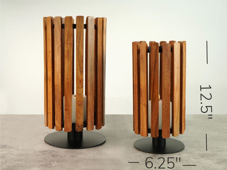 Mid - Century Wooden Hurricane
