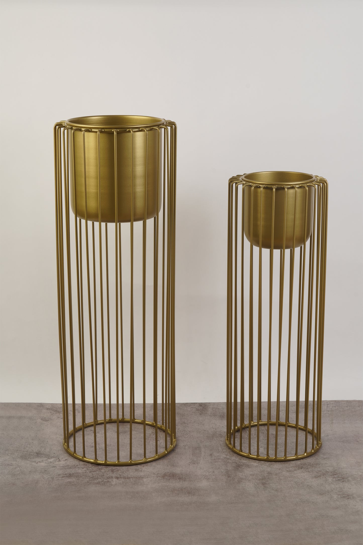 Set of 2 Metal Wired Planters