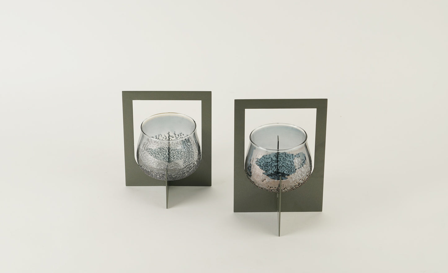 Lumeire Tea Light Holder with Handle - Large - Champagne Grey
