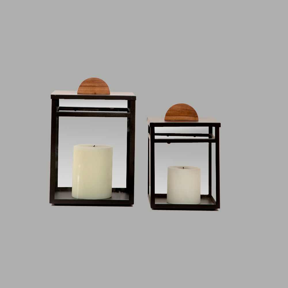 Cube Lanterns - Set Of 2 (Black)