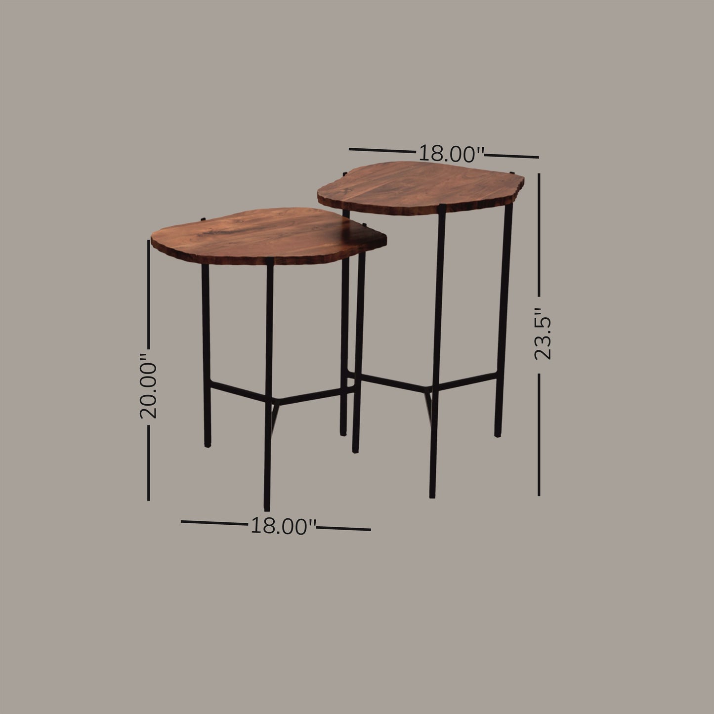 Two Wooden Nesting Tables