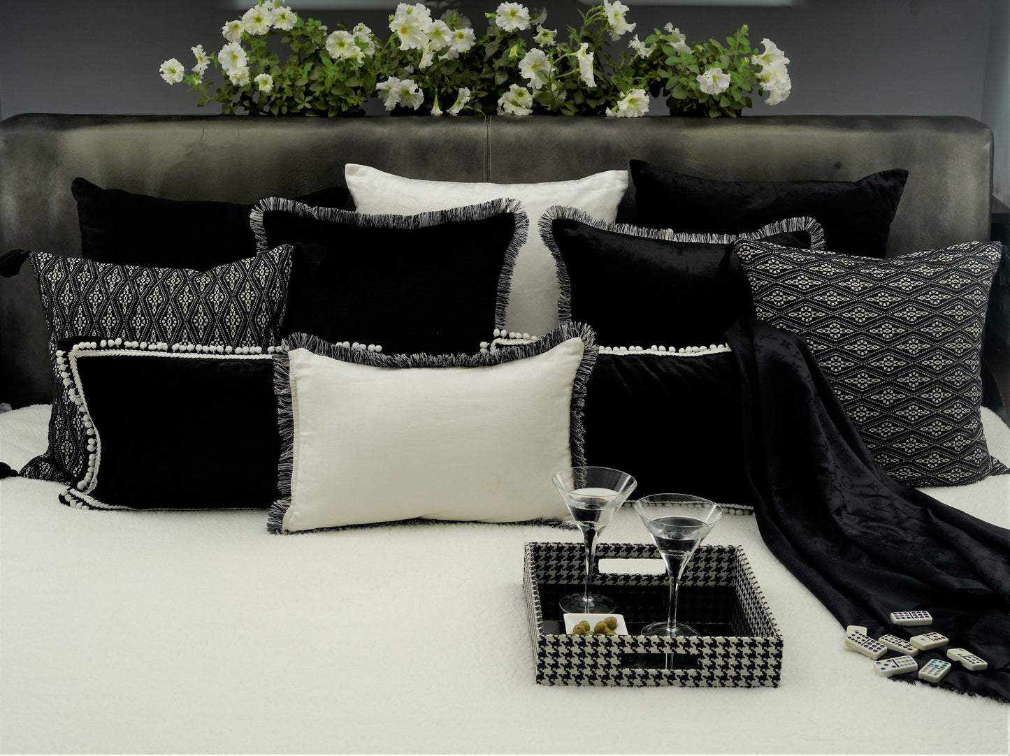 Two Jacquard Cushion Covers (BW)