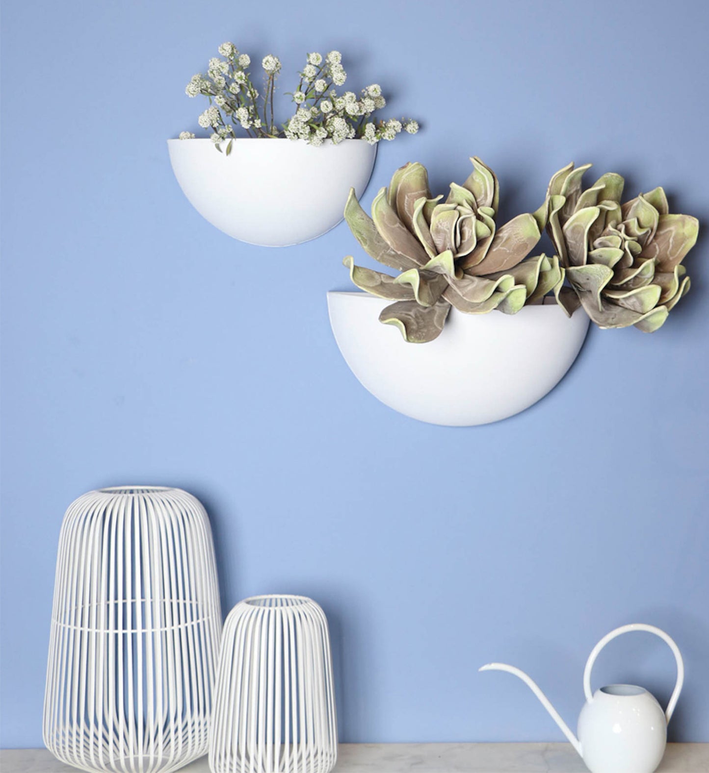 Metal Indoor/Outdoor Wallscape Planters (White)