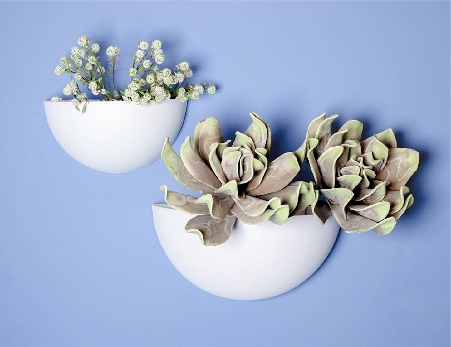 Metal Indoor/Outdoor Wallscape Planters (White)