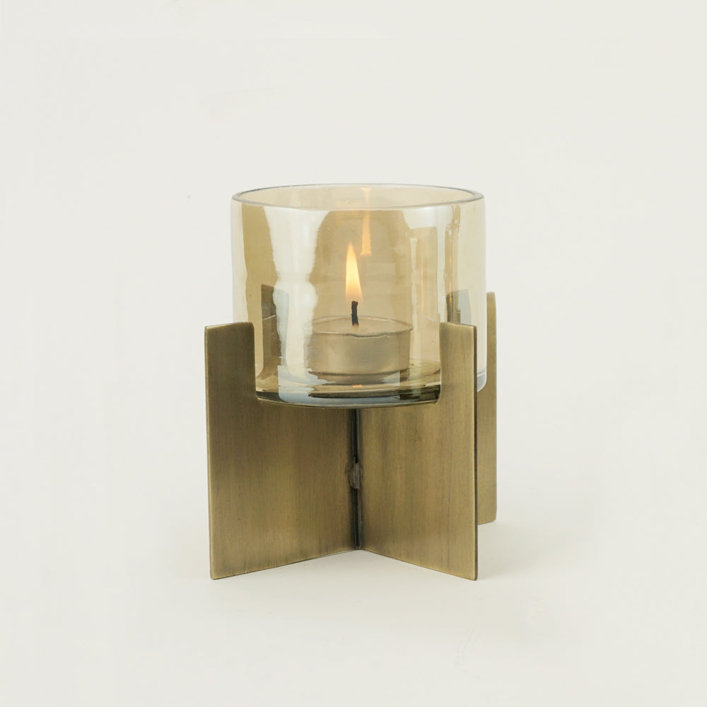 Large Tea-Light Hurricane (Gold)