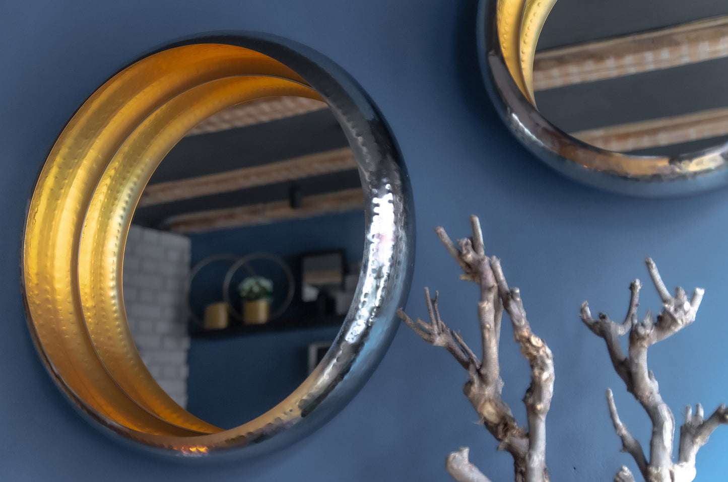 Round Nested Mirrors - Set Of 2