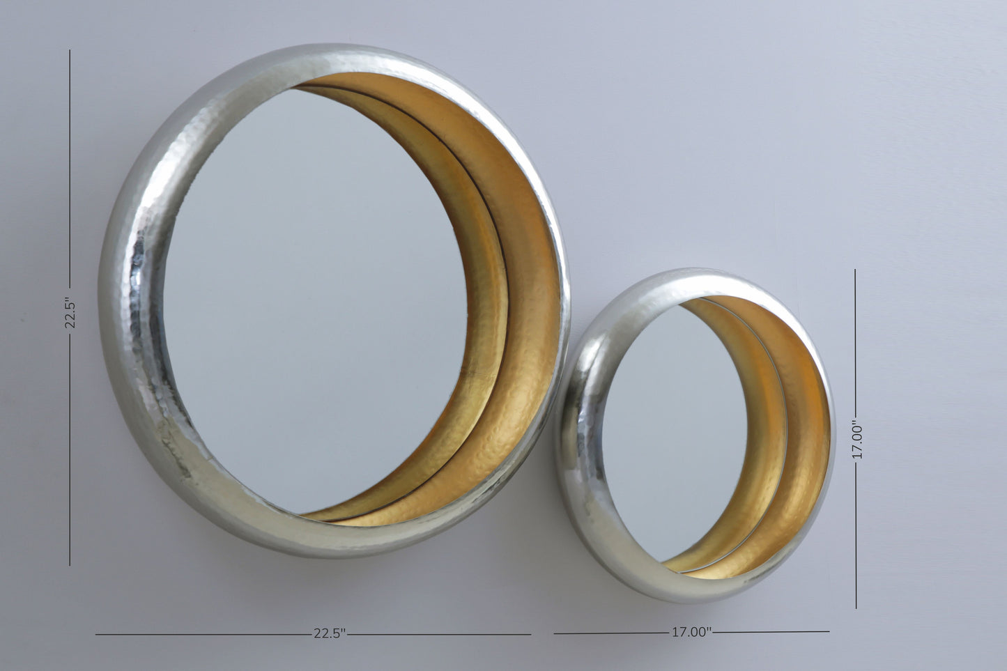 Round Nested Mirrors - Set Of 2