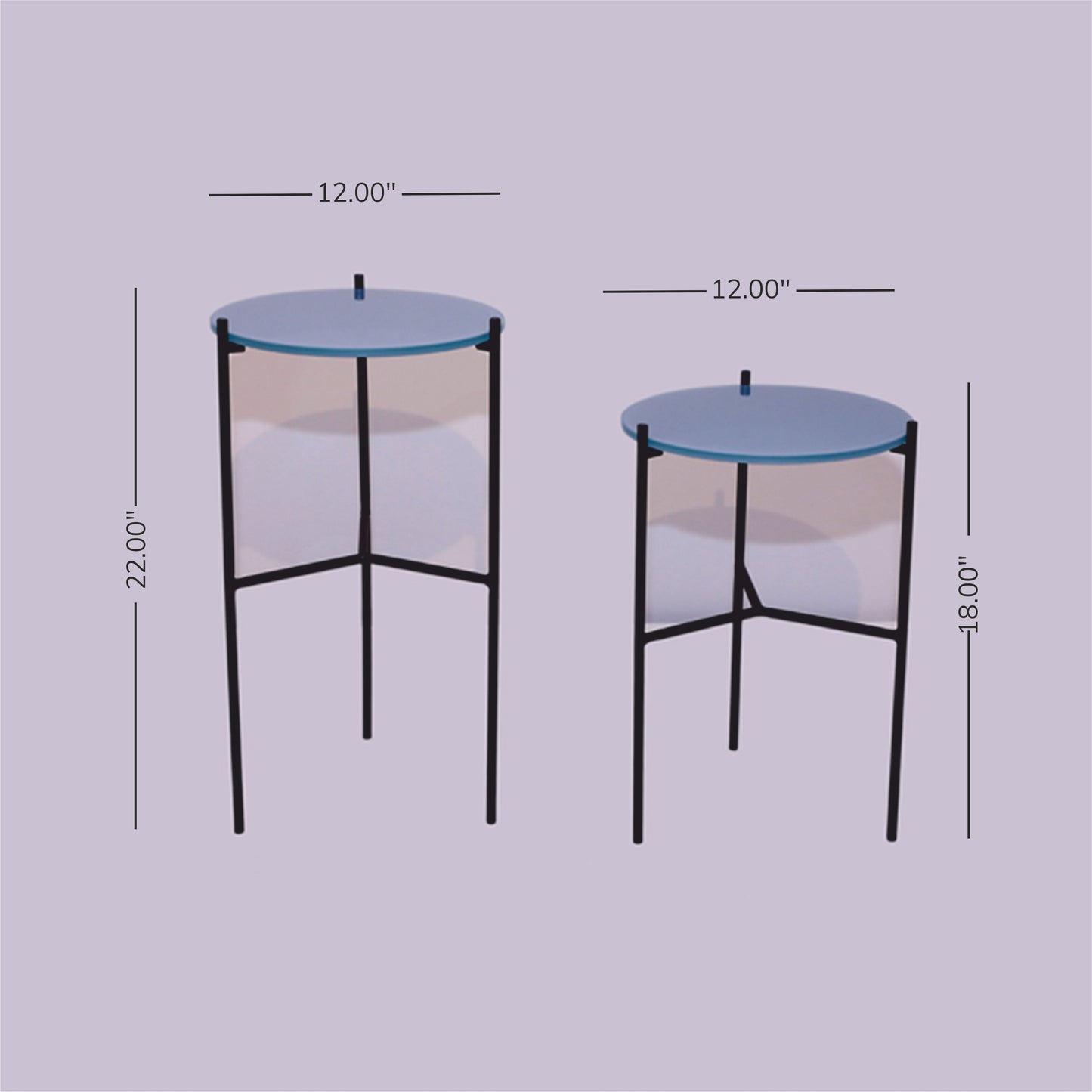 Two Round Accent Tables (Blue)