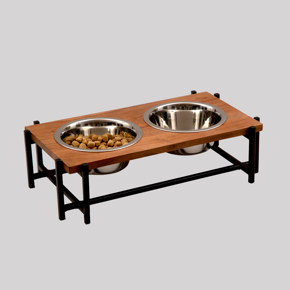 Pet Bowls W/Wooden Top