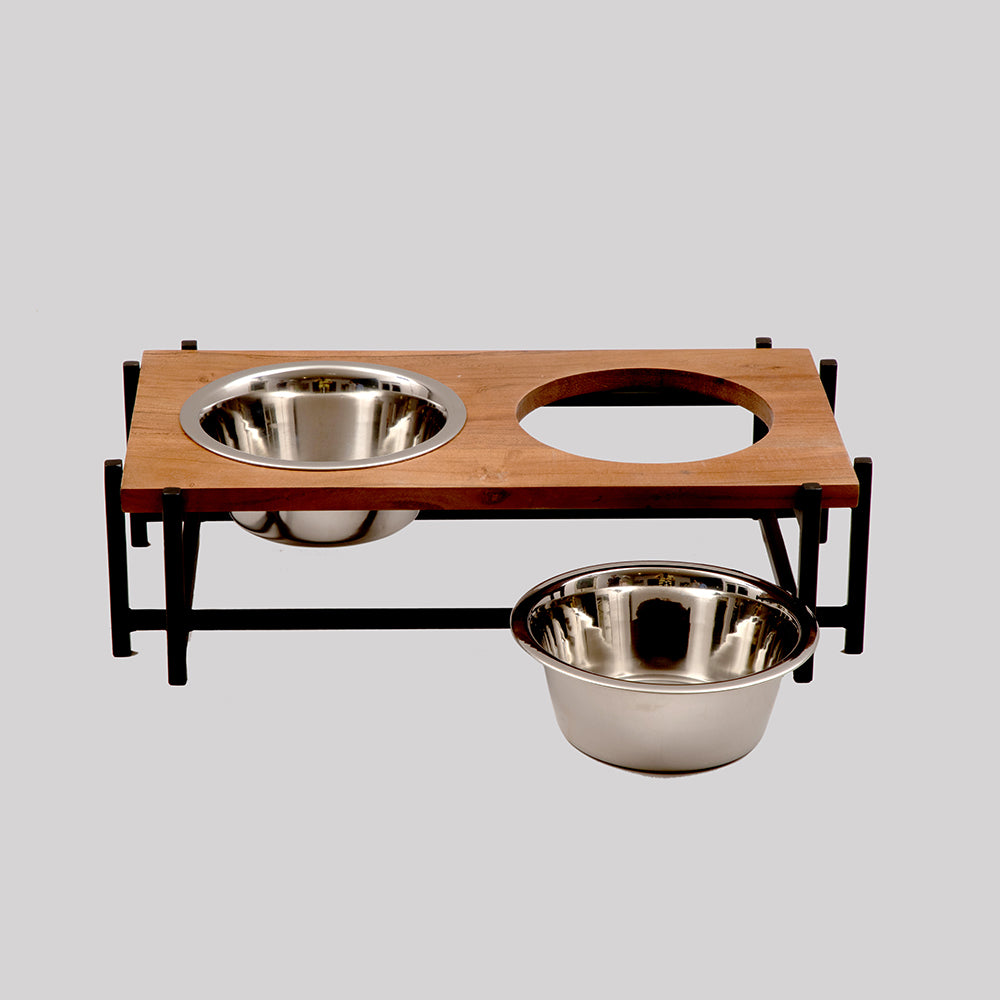 Pet Bowls W/Wooden Top
