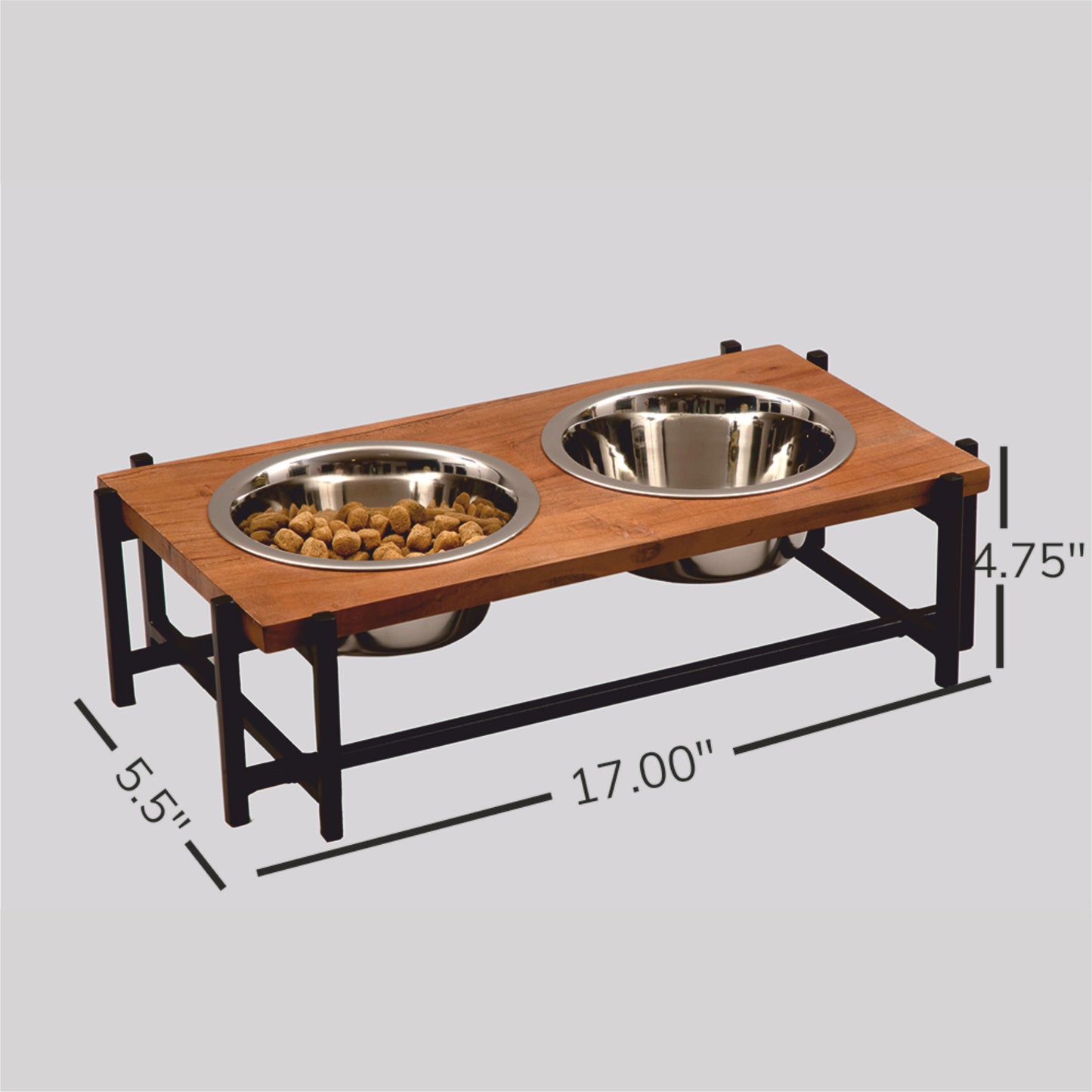 Pet Bowls W/Wooden Top