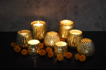 Set of 2 Mercury Glass Votive
