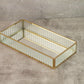 Fluted Glass Tray - Gold