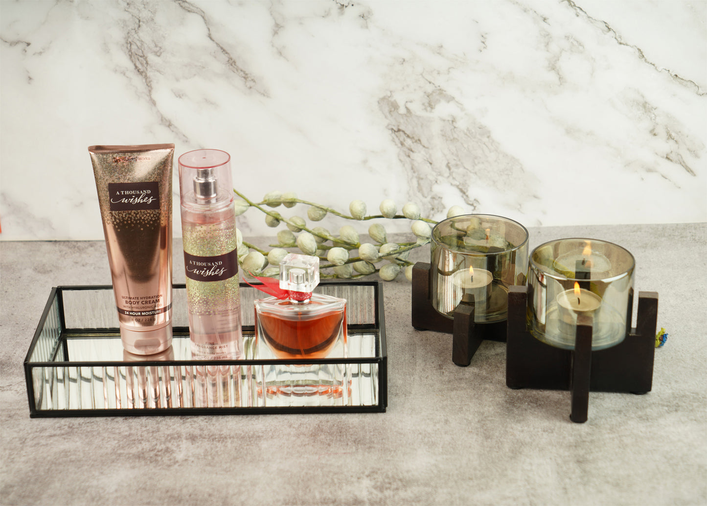 Fluted Glass Tray - Black