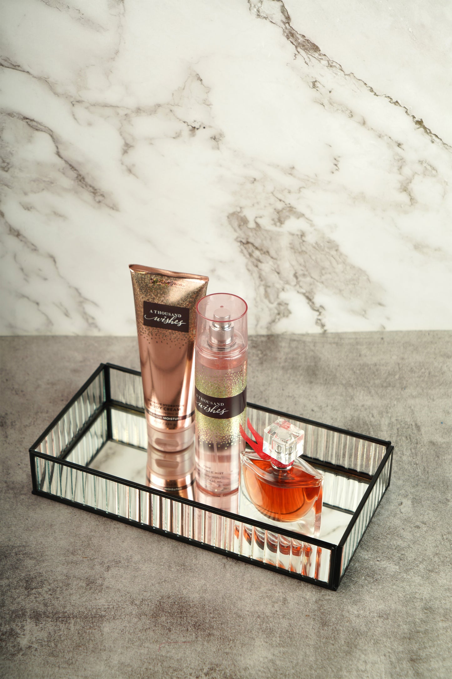 Fluted Glass Tray - Black