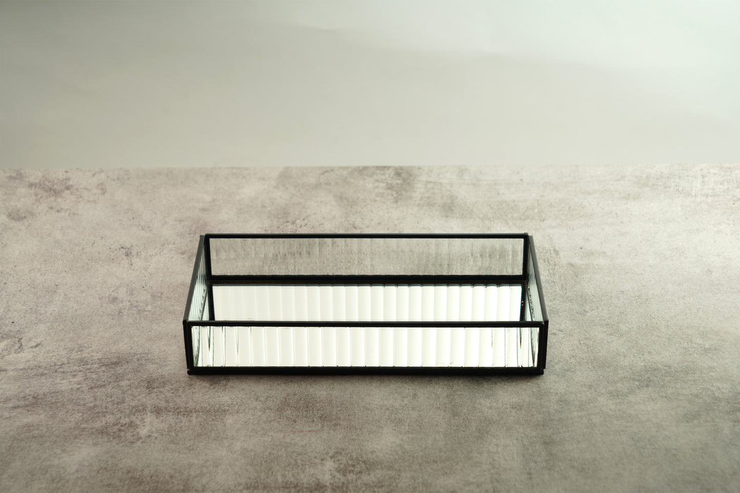 Fluted Glass Tray - Black