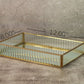 Large Fluted Glass Tray - Gold