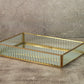 Large Fluted Glass Tray - Gold