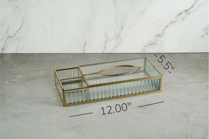 Fluted Glass Tissue Box Holder