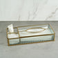 Fluted Glass Tissue Box Holder
