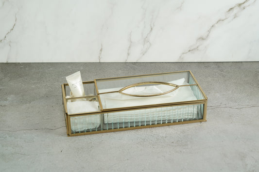 Fluted Glass Tissue Box Holder
