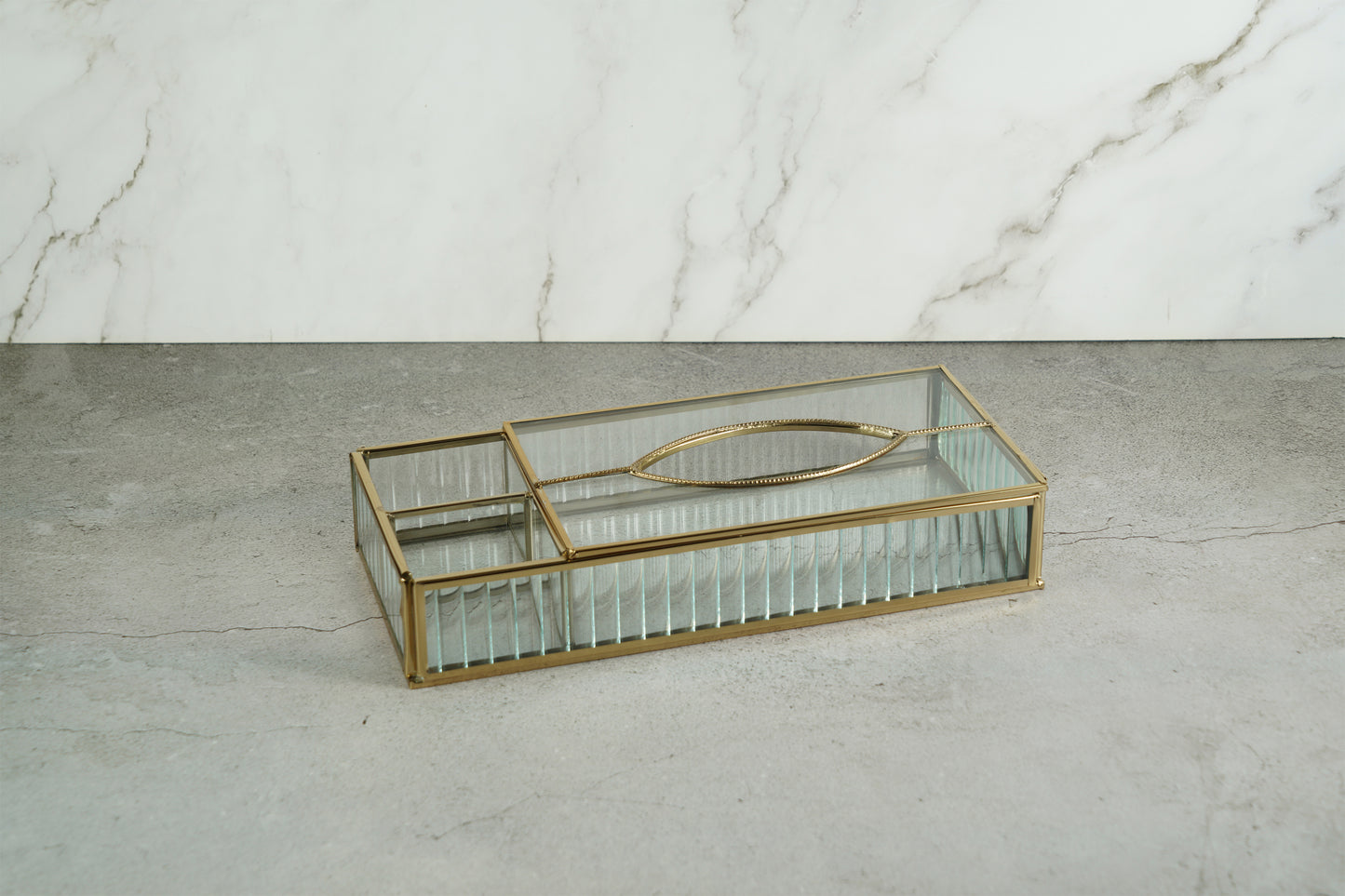 Fluted Glass Tissue Box Holder