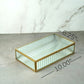 Fluted Glass Box - Gold
