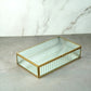 Fluted Glass Box - Gold