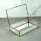 Fluted Glass Box - Gold