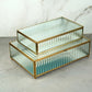 Fluted Glass Box - Gold