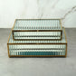 Fluted Glass Box - Gold
