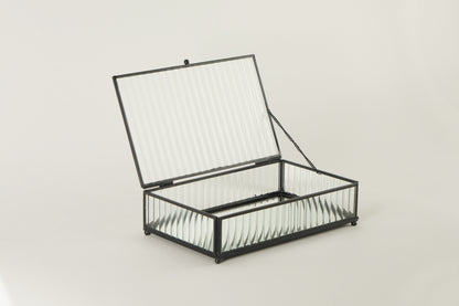 Fluted Glass Box - Black