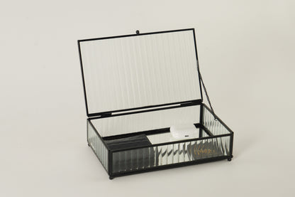 Fluted Glass Box - Black
