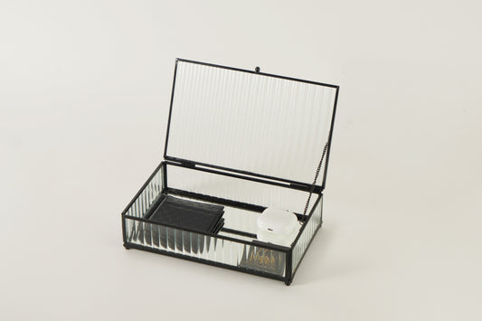 Fluted Glass Box - Black