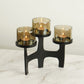 Organic Metal T-Light Holder - Black