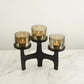 Organic Metal T-Light Holder - Black