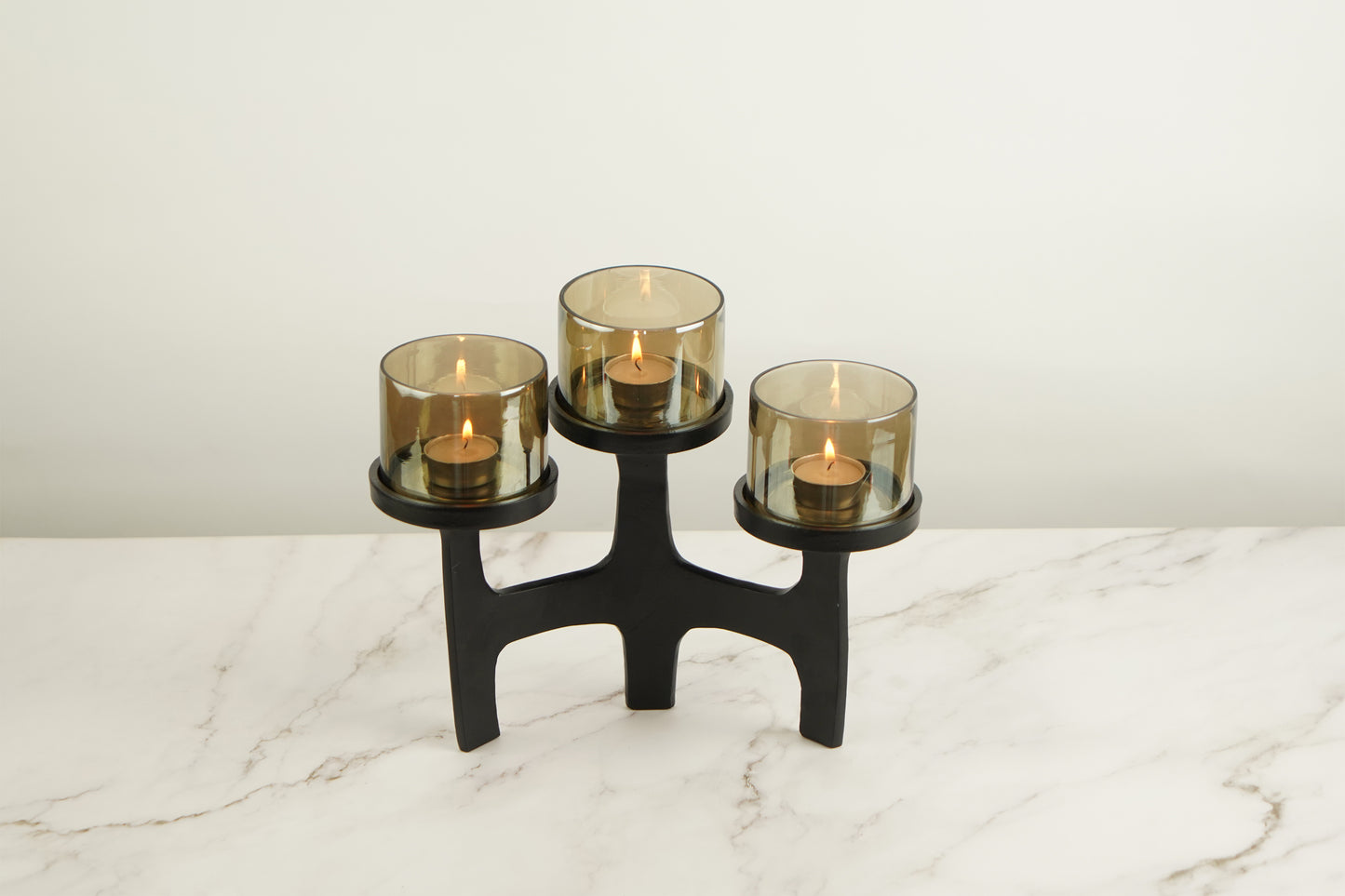 Organic Metal T-Light Holder - Black