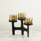 Organic Metal T-Light Holder - Black