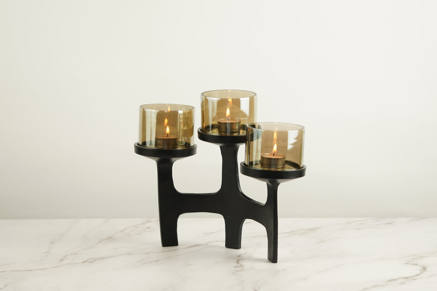 Organic Metal T-Light Holder - Black