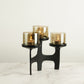 Organic Metal T-Light Holder - Black