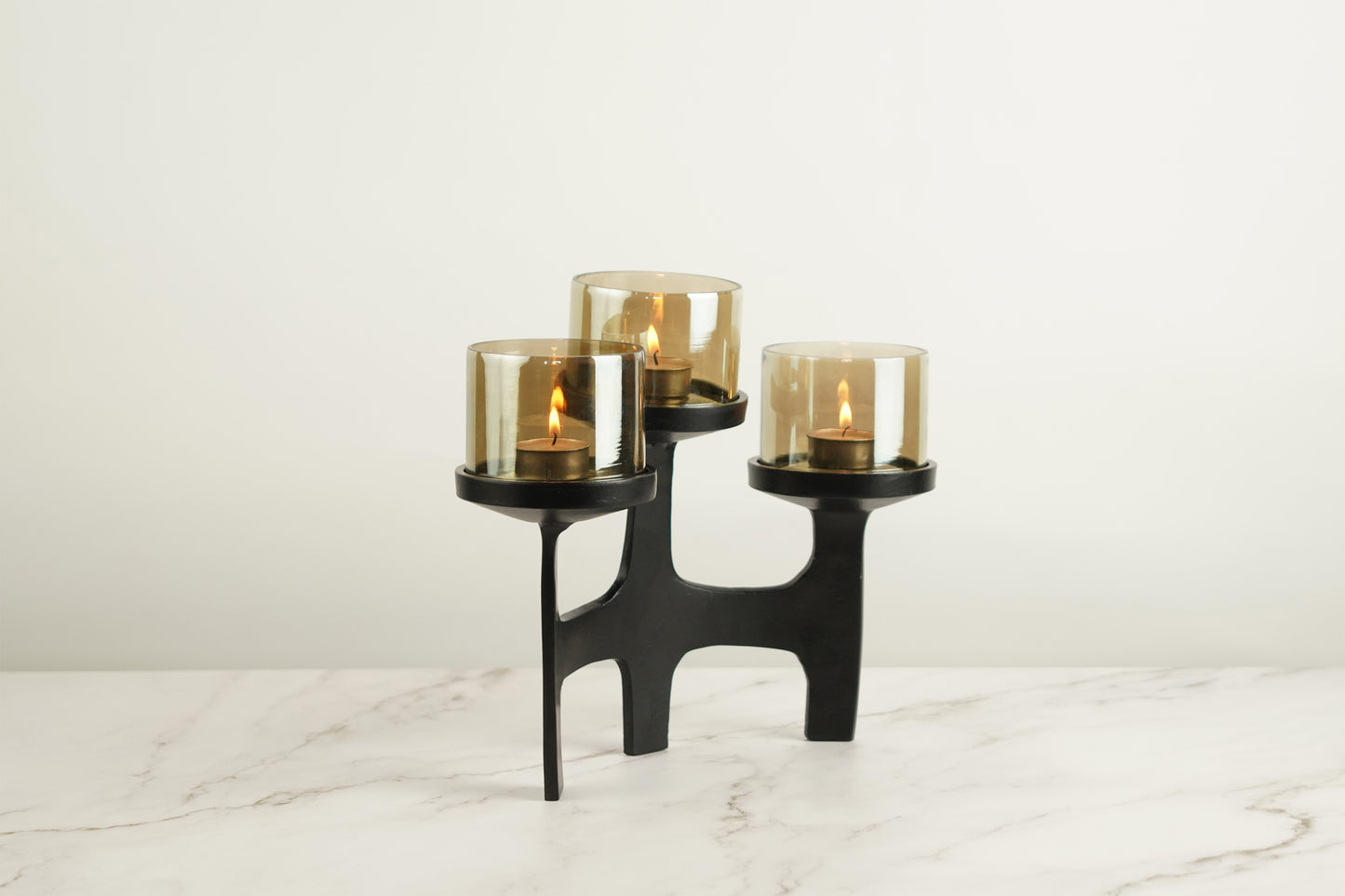 Organic Metal T-Light Holder - Black