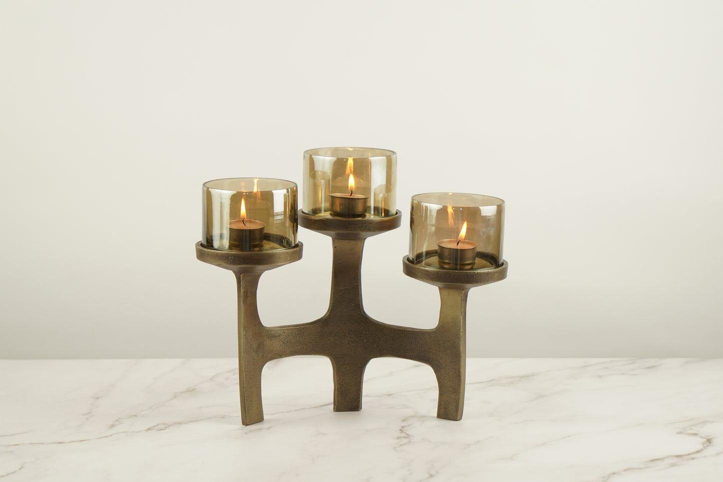 Organic Metal T-Light Holder - Brass Antique