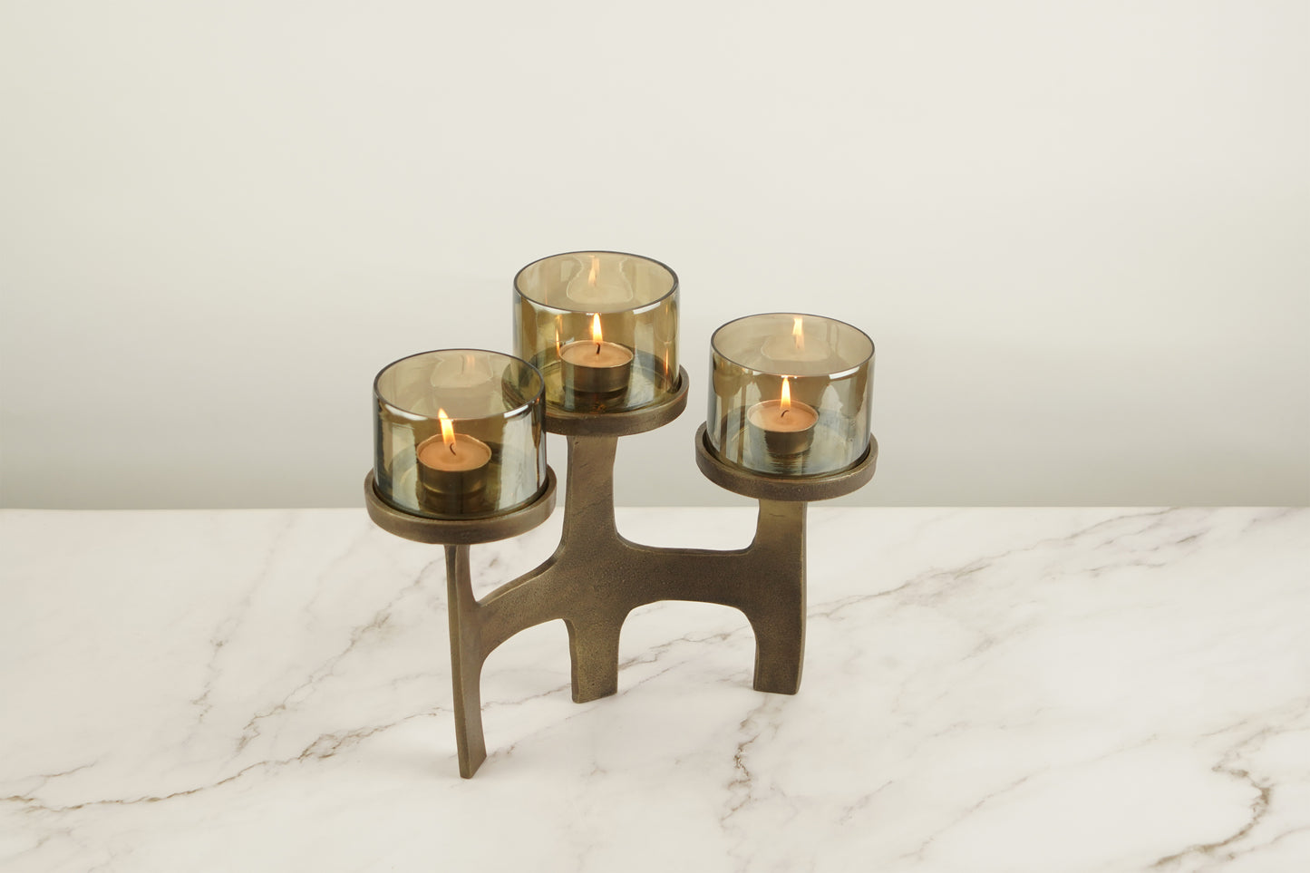 Organic Metal T-Light Holder - Brass Antique
